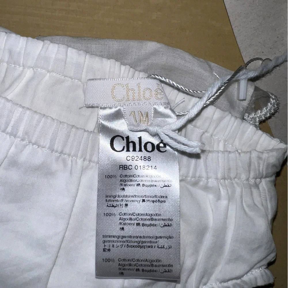 Chloé White Dress with Crystal Accents and Panty
